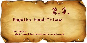 Magdika Honóriusz névjegykártya